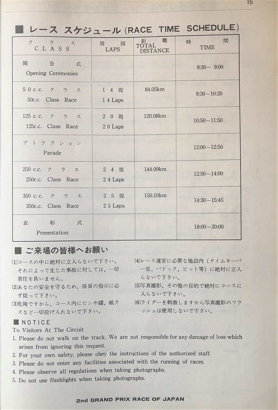 タイムスケジュール
